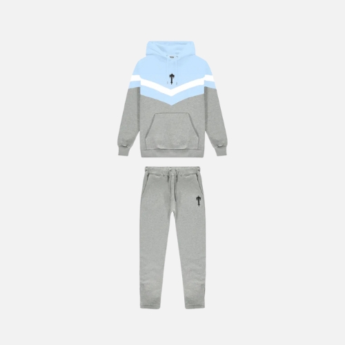 V-Stripe Hooded Sky Blue Tracksuit - S