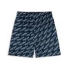 Essentials All-Over Logo Print Swim Shorts Navy Blue