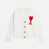 Hoodie White Black Buttom Red Heart Ami