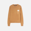 Hoodie Palm Angels In Sand Brown, Made From A Blend Of Merino Wool