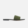 Dior Dway Slide Dark Green Embroidered Cotton