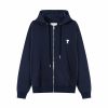 Ami Paris De Coeur Hoodie Navy Blue