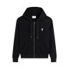 Ami Paris Ami De Coeur Zip-Up Hoodie Black