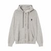 Ami Paris Zipped de Coeur Hoodie Heather Grey