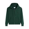 Ami Paris Ami De Coeur Zip-Up Hoodie Green