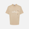 Stone Island Logo-Print T-shirt Sand Beige Cotton Jersey