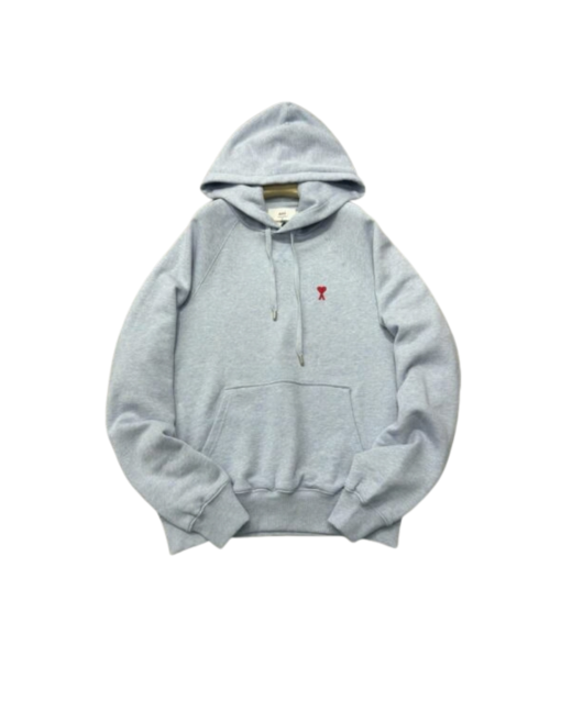 Ami Paris Hoodie White Grey
