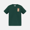 Casablanca Gothic Stacked Logo Screen-Printed T-Shirt Green Organic Cotton