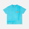 Gallery Dept Hoodie Painted T-Shirt with Vintage-Look Logo Turquoise