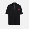 Prada Black Technical Polo T-shir Black