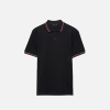 Prada Beyaz Men Short Sleeve Pique Polo T-Shirt Black