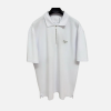 Prada Zipped Metal Logo Polo T-Shirt White