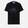 Prada Black Cotton T-shirt With An Embossed Silicone Logo