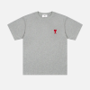 AMI Paris Ami de Coeur T-shirt Heather Grey Organic Cotton Jersey