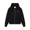 AMI Paris Zipped Hoodie Black