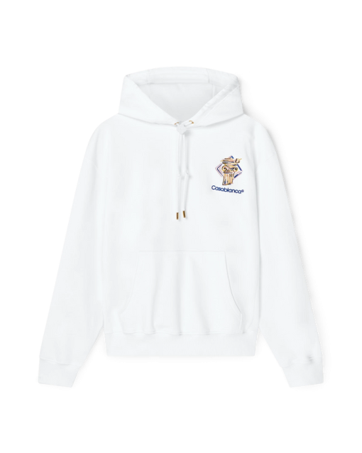 Casablanca Diamond Column Hooded Sweatshirt White