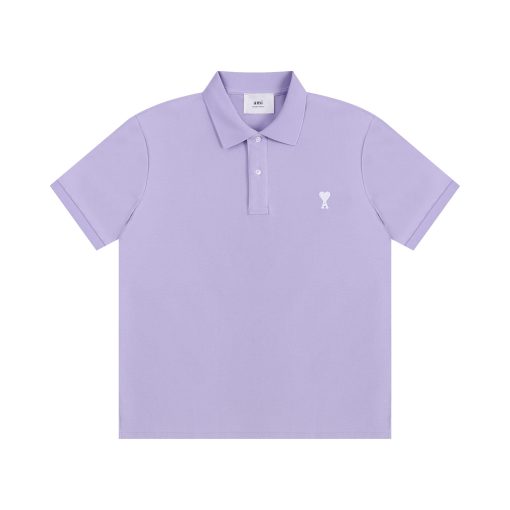 Ami Paris Polo T-Shirt Lavender