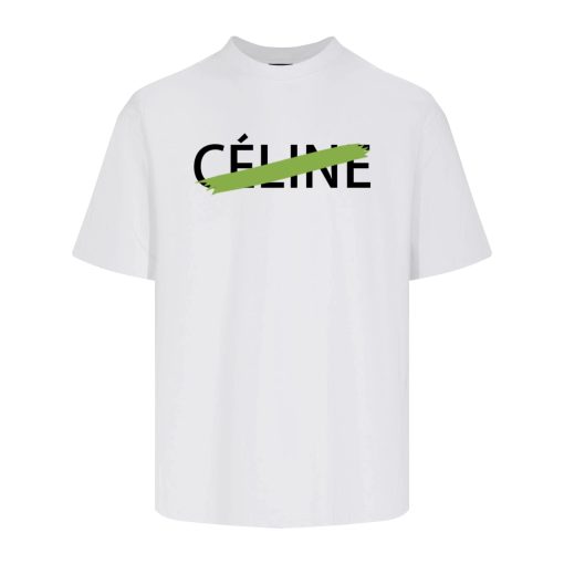 Celine Loose T-shirt Cotton Jersey Chalk