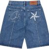 Corteiz C-Star Denim Shorts Faded Blue