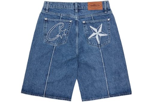 Corteiz C-Star Denim Shorts Faded Blue