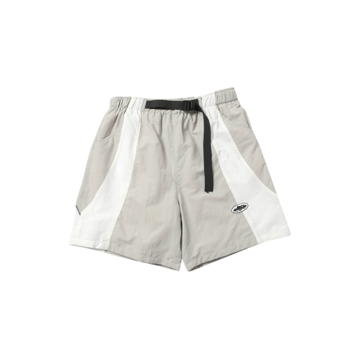 Corteiz Alcatraz Patchwork Windbreaker Shorts Gray White