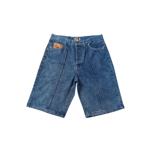 Corteiz Alcatraz C Blue Denim Short Jeans