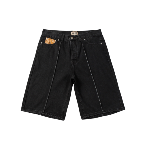 Corteiz Alcatraz C Black Denim Short Jeans