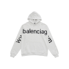 Balenciaga Hoodie White With Black Name Texted