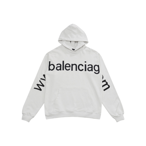 Balenciaga Hoodie White With Black Name Texted