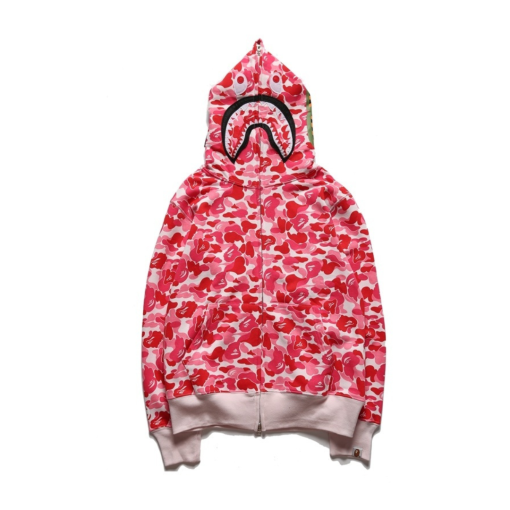 BAPE Shark Head Camouflage Full Zip Hoodie Red