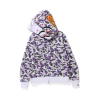 BAPE Shark Full Zip Double Hooded Hoodie Camouflage Purple