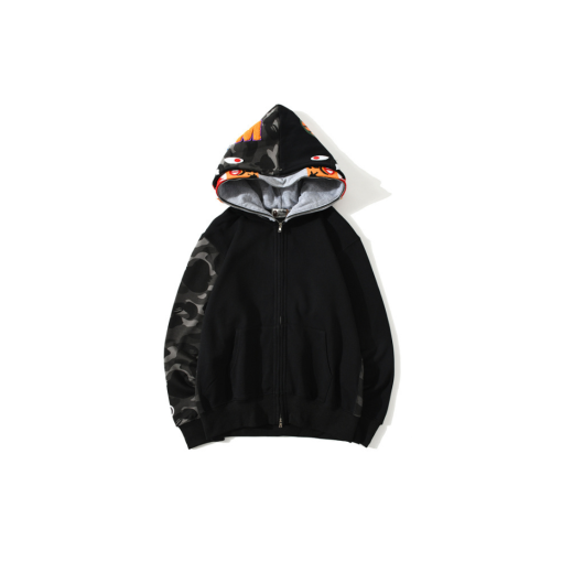 BAPE Shark Full Zip Double Hooded Hoodie Black