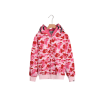 BAPE Shark Head Glow In The Dark Polka Dot Full Zip Double Hooded Hoodie Camouflage Light Red