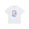 BAPE A Bathing Ape White T Shirt Lighting Purple Blue