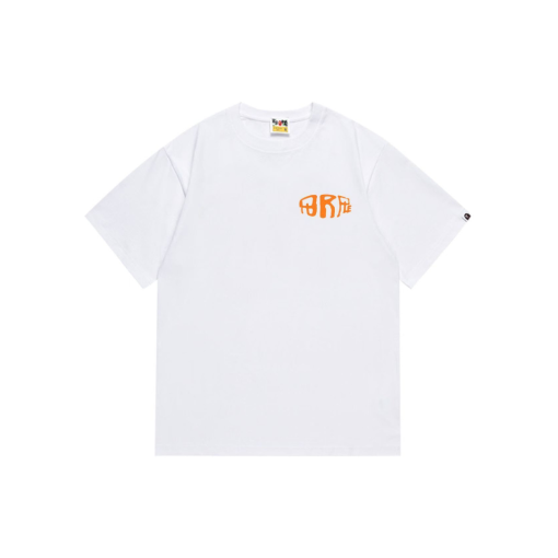 BAPE Purple Brand T Shirt White With Orange Stack