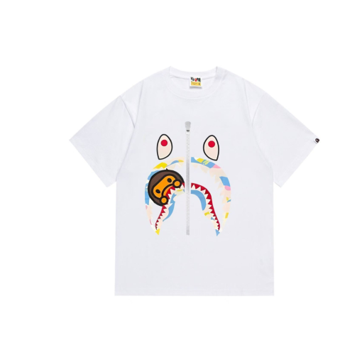 BAPE Multi Camo Milo Shark T Shirt White