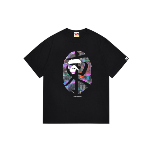 BAPE A Bathing Ape Neon Monogram T Shirt Black