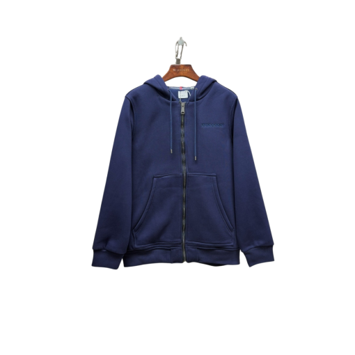 Burberry Zipper Hooded Hoodie Jacket Navy Blue