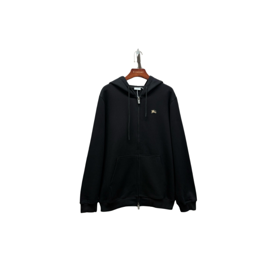 Burberry Zipper Hoodie Black With Monogram