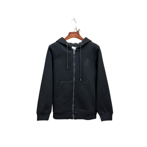 Burberry Zipper Hooded Hoodie Black M2
