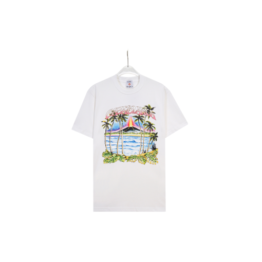 CASABLANCA Ocean Volcano Veiw T Shirt White