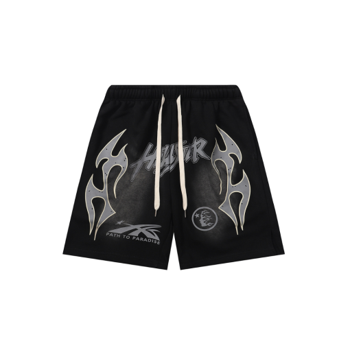 Hellstar Short Washed Black With Round Black Stripe