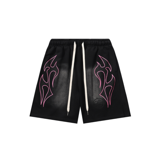 Hellstar Short Washed Black With Neon Stripe