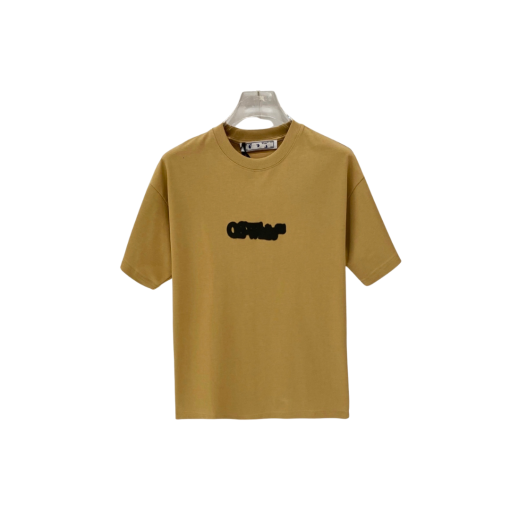 Off-White Logo In Bold T Shirt Creme Brule
