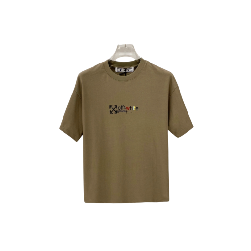 Off-White Logo With Monogram T Shirt Khaki - XXL
