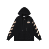 Off-White Zipper Hoodie Black With Beige Design