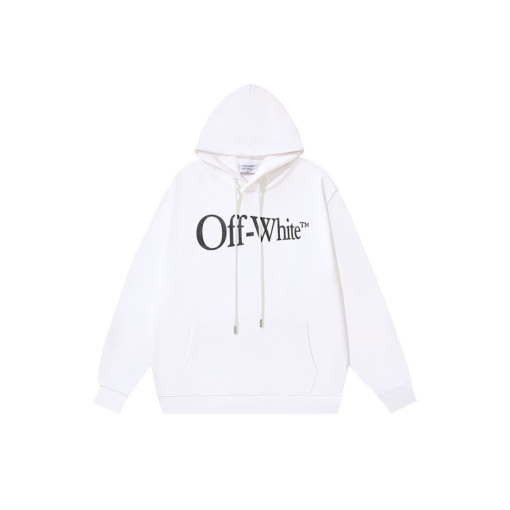 Off-White White Hoodie With Name Monogram On The Chest - XXL