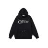 Off-White Black Hoodie With Name Monogram On The Chest