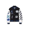 Off-White Varsity Jacket Black And White With Monogram
