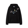 Off-White Hoodie All Black With Logo With Butterfly Print